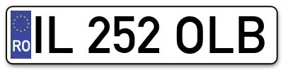 Placuta inmatriculare numar auto  IL-252-OLB, IL 252 OLB, IL252OLB