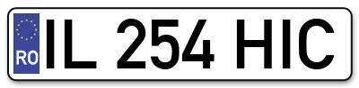 Placuta inmatriculare numar auto  IL-254-HIC, IL 254 HIC, IL254HIC
