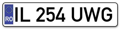 Placuta inmatriculare numar auto  IL-254-UWG, IL 254 UWG, IL254UWG