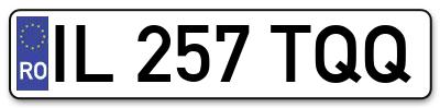 Placuta inmatriculare numar auto  IL-257-TQQ, IL 257 TQQ, IL257TQQ