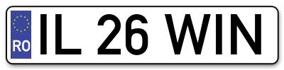 Placuta inmatriculare numar auto  IL-26-WIN, IL 26 WIN, IL26WIN