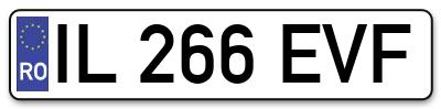Placuta inmatriculare numar auto  IL-266-EVF, IL 266 EVF, IL266EVF