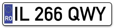 Placuta inmatriculare numar auto  IL-266-QWY, IL 266 QWY, IL266QWY