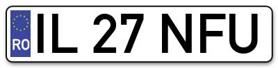 Placuta inmatriculare numar auto  IL-27-NFU, IL 27 NFU, IL27NFU