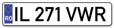 Placuta inmatriculare numar auto  IL-271-VWR, IL 271 VWR, IL271VWR