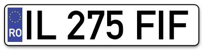 Placuta inmatriculare numar auto  IL-275-FIF, IL 275 FIF, IL275FIF