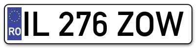 Placuta inmatriculare numar auto  IL-276-ZOW, IL 276 ZOW, IL276ZOW