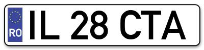 Placuta inmatriculare numar auto  IL-28-CTA, IL 28 CTA, IL28CTA
