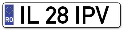 Placuta inmatriculare numar auto  IL-28-IPV, IL 28 IPV, IL28IPV