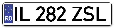 Placuta inmatriculare numar auto  IL-282-ZSL, IL 282 ZSL, IL282ZSL