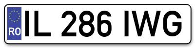 Placuta inmatriculare numar auto  IL-286-IWG, IL 286 IWG, IL286IWG
