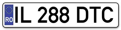 Placuta inmatriculare numar auto  IL-288-DTC, IL 288 DTC, IL288DTC