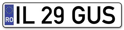 Placuta inmatriculare numar auto  IL-29-GUS, IL 29 GUS, IL29GUS