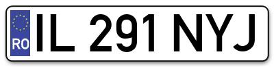 Placuta inmatriculare numar auto  IL-291-NYJ, IL 291 NYJ, IL291NYJ