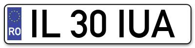 Placuta inmatriculare numar auto  IL-30-IUA, IL 30 IUA, IL30IUA