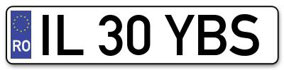 Placuta inmatriculare numar auto  IL-30-YBS, IL 30 YBS, IL30YBS