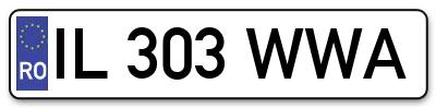 Placuta inmatriculare numar auto  IL-303-WWA, IL 303 WWA, IL303WWA