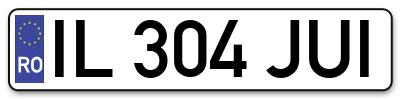 Placuta inmatriculare numar auto  IL-304-JUI, IL 304 JUI, IL304JUI