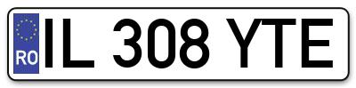 Placuta inmatriculare numar auto  IL-308-YTE, IL 308 YTE, IL308YTE