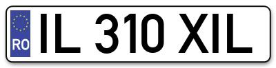 Placuta inmatriculare numar auto  IL-310-XIL, IL 310 XIL, IL310XIL