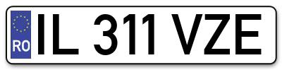 Placuta inmatriculare numar auto  IL-311-VZE, IL 311 VZE, IL311VZE