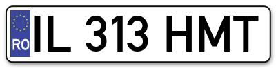Placuta inmatriculare numar auto  IL-313-HMT, IL 313 HMT, IL313HMT