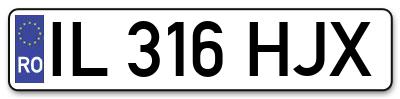 Placuta inmatriculare numar auto  IL-316-HJX, IL 316 HJX, IL316HJX