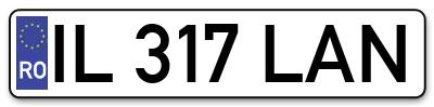 Placuta inmatriculare numar auto  IL-317-LAN, IL 317 LAN, IL317LAN