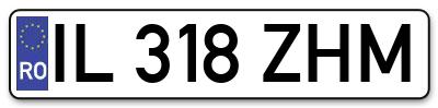 Placuta inmatriculare numar auto  IL-318-ZHM, IL 318 ZHM, IL318ZHM