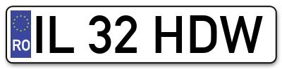 Placuta inmatriculare numar auto  IL-32-HDW, IL 32 HDW, IL32HDW
