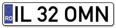 Placuta inmatriculare numar auto  IL-32-OMN, IL 32 OMN, IL32OMN