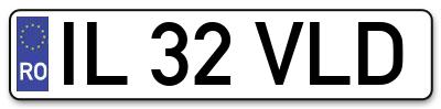 Placuta inmatriculare numar auto  IL-32-VLD, IL 32 VLD, IL32VLD