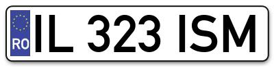 Placuta inmatriculare numar auto  IL-323-ISM, IL 323 ISM, IL323ISM