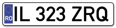 Placuta inmatriculare numar auto  IL-323-ZRQ, IL 323 ZRQ, IL323ZRQ