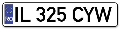 Placuta inmatriculare numar auto  IL-325-CYW, IL 325 CYW, IL325CYW
