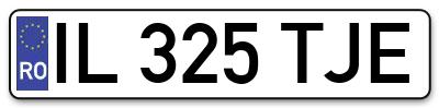Placuta inmatriculare numar auto  IL-325-TJE, IL 325 TJE, IL325TJE