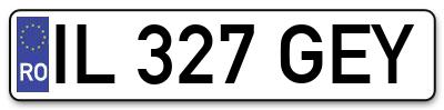 Placuta inmatriculare numar auto  IL-327-GEY, IL 327 GEY, IL327GEY
