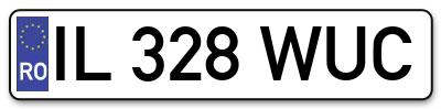 Placuta inmatriculare numar auto  IL-328-WUC, IL 328 WUC, IL328WUC