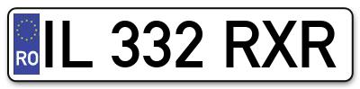 Placuta inmatriculare numar auto  IL-332-RXR, IL 332 RXR, IL332RXR