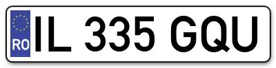 Placuta inmatriculare numar auto  IL-335-GQU, IL 335 GQU, IL335GQU