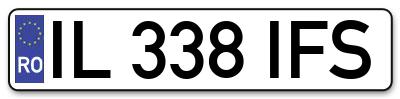 Placuta inmatriculare numar auto  IL-338-IFS, IL 338 IFS, IL338IFS