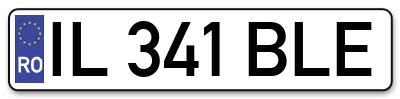 Placuta inmatriculare numar auto  IL-341-BLE, IL 341 BLE, IL341BLE