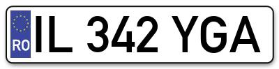 Placuta inmatriculare numar auto  IL-342-YGA, IL 342 YGA, IL342YGA
