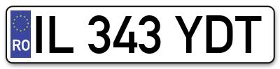 Placuta inmatriculare numar auto  IL-343-YDT, IL 343 YDT, IL343YDT