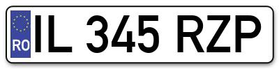 Placuta inmatriculare numar auto  IL-345-RZP, IL 345 RZP, IL345RZP