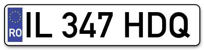 Placuta inmatriculare numar auto  IL-347-HDQ, IL 347 HDQ, IL347HDQ