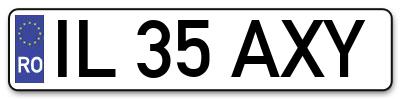 Placuta inmatriculare numar auto  IL-35-AXY, IL 35 AXY, IL35AXY