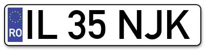 Placuta inmatriculare numar auto  IL-35-NJK, IL 35 NJK, IL35NJK