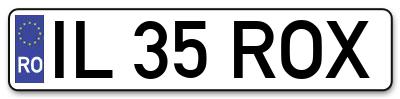 Placuta inmatriculare numar auto  IL-35-ROX, IL 35 ROX, IL35ROX