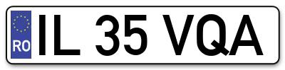 Placuta inmatriculare numar auto  IL-35-VQA, IL 35 VQA, IL35VQA